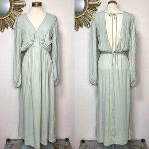 H&M Mint V-Neck Long Sleeve Dress